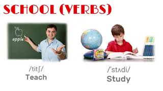 SCHOOL VERBS ✍️ in English  VOCABULARY [upl. by Merideth]