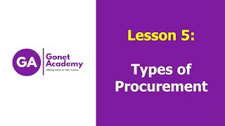 Lesson 5 Types of Procurement [upl. by Sivla706]