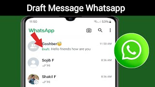 How to Set Whatsapp Message On Draft  Whatsapp Draft Message [upl. by Everara]