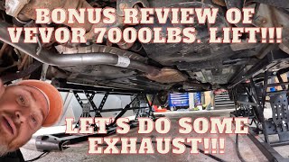 VEVOR 7000 lbs Lift review Not sponsored Lets fix up Jesss Subaru with new exhaust and stuff [upl. by Hsenid363]