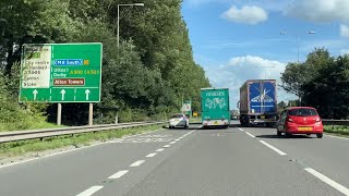 Driving along the A500 in StokeonTrent to Sideway Roundabout 110823  dashcam footage  ASMR [upl. by Frentz936]