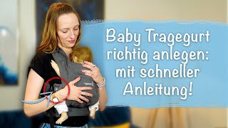 Baby Tragegurt richtig anlagen Darauf solltest du achten einfache Anleitung [upl. by Harpp]