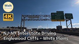 【4K60】 NJNY Interstate Driving Englewood Cliffs NJ  White Plains NY [upl. by Adyol]