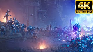 Warhammer 40K Ultramarine Army Vs Army Of Tzeentch Battle Scene Cinematic 4K [upl. by Dobrinsky]