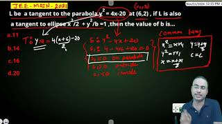 JEE Main Maths 2025  JEE Main PYQ Parabola  By Govind Sir jeemains maths [upl. by Norehs]