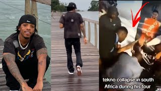 Tekno React to a Video of him Collapsing on Stage in South Africa [upl. by Oren]