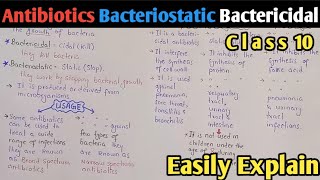 Antibiotics  Bacteriostatic And Bactericidal Antibiotics  Class 10 Biology [upl. by Lelah]