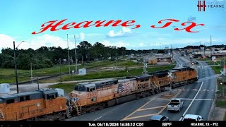 Hearne TX  UP DiamondHearne Yard  PTZ  SouthWest RailCams LIVE [upl. by Alfeus]