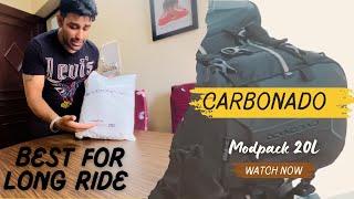 CARBONADO BAG🧳 riding travel  MOD PACK 2030L10L amp 5L  BAGPACK FOR KTMYEZDIdominar 🏍️🧳📽️😍👍🎉 [upl. by Mohorva]