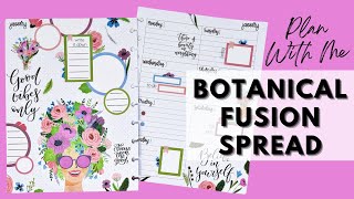 PLAN WITH ME  BOTANICAL FUSION SPREAD  THE HAPPY PLANNER [upl. by Paschasia]