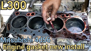 how to mitsubishi 4d56 engine new head gasket install  mitsubishi L300 engine head gasket install [upl. by Etnauq]