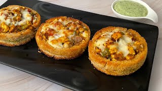 Crispy Cheesy Paneer Tikka Disc In kadai No Oven Cheesy Disc Easy Snacks Recipe  Paneer Tikka [upl. by Chris455]