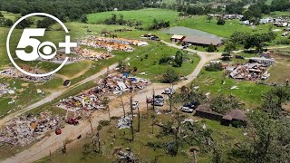 Drone footage captures devastation in Decatur Arkansas after deadly tornado [upl. by Reis]