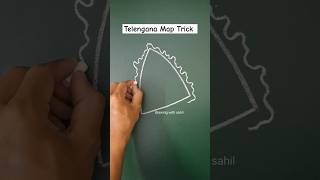 telengana map drawing easy telengana map manchitra shorts ytshorts drawingwithsahil [upl. by Ashwin]