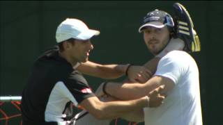 Djokovic Warms Up For Practice [upl. by Vasta907]