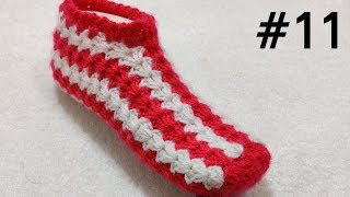 How to Crochet Ladies Socks 11 [upl. by Evanthe]