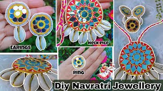 Diy Navratri Jewellery  Handmade Navratri Jewellery At home  Diy Jewellery  Navratri  Earings [upl. by Cristobal]