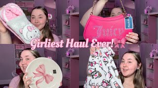 GIRLIEST HAUL EVER Hello Kitty Juicy amp Coquette🎀✨💓 [upl. by Narib]