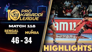 Maninder Singhs Bengal Warriors Qualification Hopes Alive  PKL 10 Highlights Match 118 [upl. by Yllil]