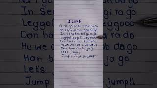 Jump💜BTS  handwritten lyrics  bts 방탄소년단 kpop taehyung v [upl. by Ettenotna]