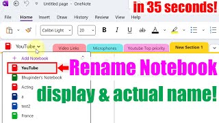 How to Rename Notebook in OneNote [upl. by Reni]