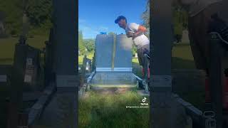 Grave of George Skillman 18591901 gravestone restoration cemetery timelapse graveyard grave [upl. by Lancelle]