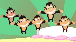 Five Little Monkeys Nursery Rhyme with Lyrics [upl. by Debor]