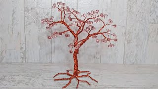 Easy Beaded Wire Tree Tutorial wirecraft [upl. by Shanley481]