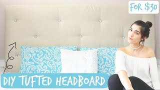 DIY Tufted Headboard For Your Bed  Under 35 [upl. by Hephzibah221]