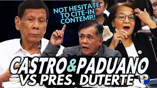 MAINIT si Paduano kay Duterte Castro binanatan ng patongpatong na kaso ang dating Pangulo [upl. by Aleihs219]