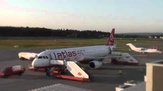 Atlasjet A321 TCETJ at Friedrichshafen Airport HD [upl. by Krystin]