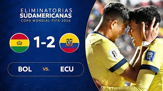 BOLIVIA vs ECUADOR 12  RESUMEN  ELIMINATORIAS SUDAMERICANAS  FECHA 3 [upl. by Fabiano444]