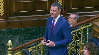 Pedro Sánchez a Abascal VOX quotLe sobra la xenofobia y le falta la humanidadquot [upl. by Laefar]