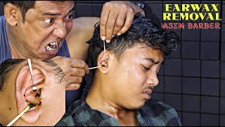 Ear Cleaning amp Massive Earwax Removal by Asim Barber  Heavy Oil Head Massage amp Neck Cracking  ASMR [upl. by Ahk390]