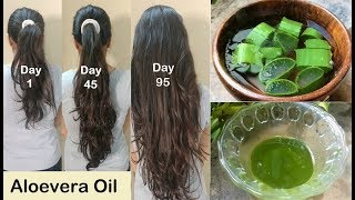 Homemade Aloevera Hair Oil for Double Hair Growth  Aloevera Gel to get Long hair No Hair Fall [upl. by Anelle]