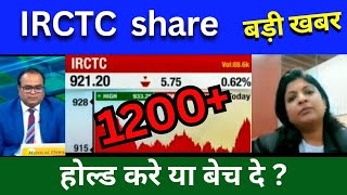 IRCTC share latest news today IRCTC share news today Target price share analysis buy or sell [upl. by Auoy]