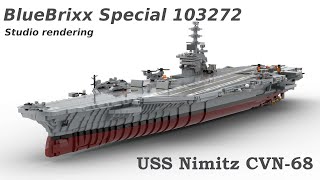 BlueBrixx Special 103272 USS Nimitz CVN 68 bricklinkstudio rendering [upl. by Aicyla543]