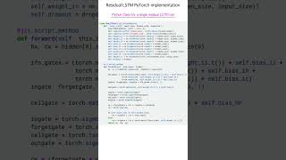 Residual LSTM model in PyTorch for time series forecasting [upl. by Mohammad]