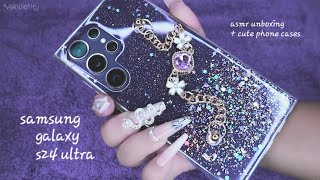 💤1 minute💤 asmr unboxing samsung galaxy s24 ultra ✨️ titanium violet 1tb 💜🖤 [upl. by Eedyak173]