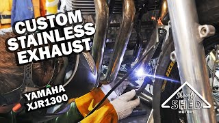 CUSTOM STAINLESS EXHAUST  Yamaha XJR 1300 Shoogly Shed Motors [upl. by Kelda]