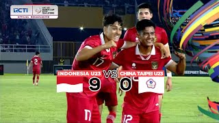 INDONESIA 9 VS 0 CHINA TAIPE  HIGHLIGHT AFC U23 ASIAN CUP QATAR 2024 QUALIFIER [upl. by Ailuj]