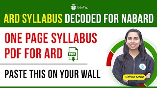 ARD Syllabus For NABARD Grade A Exam  ARD Chapters And Topics For NABARD Preparation [upl. by Cassie]