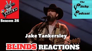 Jake Tankersley Blind Audition Reaction from Season 26 of NBCs The Voice [upl. by Burd]