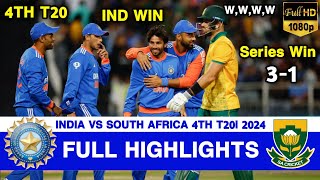 Full Highlights  India vs South Africa 4th T20 Highlights 2024  IND vs SA 4th T20 Highlights 2024 [upl. by Jezreel]