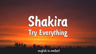 Shakira  Try Everything Lyrics [upl. by Assirehc]