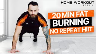 20 MIN FAT BURNING HOME HIIT WORKOUT No Repeats [upl. by Damick]