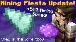 Mining Fiesta Update New Items Glossy Gemstones  New Alpha Lore Hypixel Skyblock News [upl. by Athena]