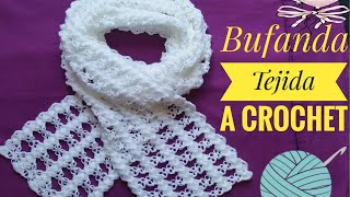 Cómo hacer Bufanda a Crochet Chalina a Croché TutorialEasy Crochet Scarf  How To Crochet a Scarf [upl. by Pate]