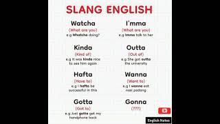 English Slang  English Notes [upl. by Anstice]