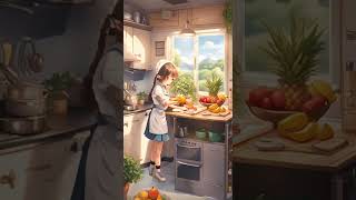 A girl who loves cooking Ai animation Ai edits  anime animeedits animelover animeedit ai [upl. by Ora360]